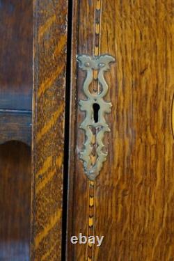 Antique Georgian Period English Oak Welsh Dresser Pewter Cupboard Buffet Hutch