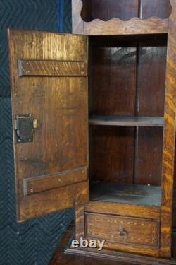 Antique Georgian Period English Oak Welsh Dresser Pewter Cupboard Buffet Hutch