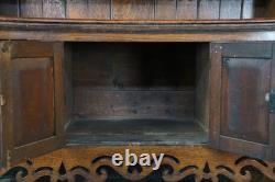 Antique Georgian Period English Oak Welsh Dresser Pewter Cupboard Buffet Hutch