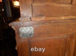 Antique German Oak Court Cabinet Carved Fox & Hound 1880's Cupboard