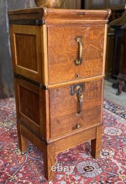 Antique Globe Brand Oak Stacking File Cabinet Circa 1900
