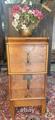 Antique Globe Brand Oak Stacking File Cabinet Circa 1900