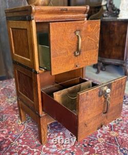 Antique Globe Brand Oak Stacking File Cabinet Circa 1900