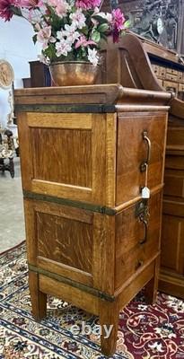 Antique Globe Brand Oak Stacking File Cabinet Circa 1900