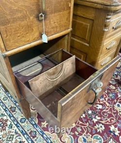 Antique Globe Brand Oak Stacking File Cabinet Circa 1900
