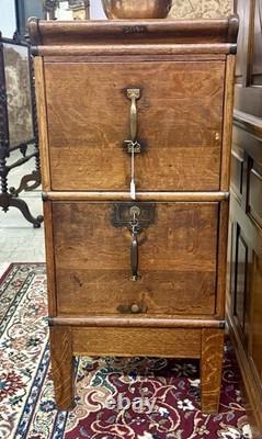 Antique Globe Brand Oak Stacking File Cabinet Circa 1900