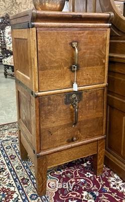 Antique Globe Brand Oak Stacking File Cabinet Circa 1900