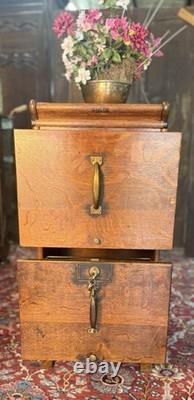 Antique Globe Brand Oak Stacking File Cabinet Circa 1900