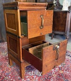 Antique Globe Brand Oak Stacking File Cabinet Circa 1900