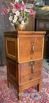 Antique Globe Brand Oak Stacking File Cabinet Circa 1900