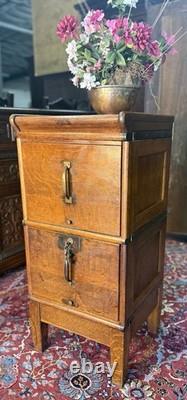 Antique Globe Brand Oak Stacking File Cabinet Circa 1900