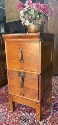 Antique Globe Brand Oak Stacking File Cabinet Circa 1900