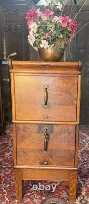 Antique Globe Brand Oak Stacking File Cabinet Circa 1900