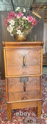 Antique Globe Brand Oak Stacking File Cabinet Circa 1900