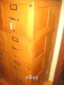 Antique Globe Wernicke File Cabinet 8 Drawer Quartered Oak Stack Sectional FTC