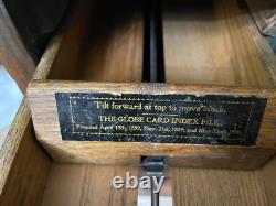 Antique Globe Wernicke Oak Index Card File Catalogue 6 Drawer Cabinet USA Heavy