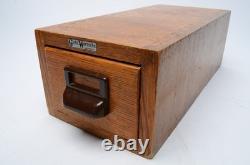 Antique Globe Wernicke Oak Library Card Catalog File Drawer Cabinet Cincinnati
