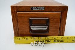 Antique Globe Wernicke Oak Library Card Catalog File Drawer Cabinet Cincinnati