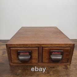 Antique Globe Wernicke Police Library Card Catalog File Cabinet 2 drawer RARE