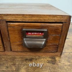 Antique Globe Wernicke Police Library Card Catalog File Cabinet 2 drawer RARE