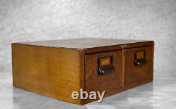 Antique Globe Wernicke Quartersawn Oak 2-Drawer Card Catalog Library Cabinet