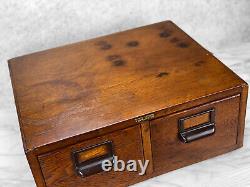 Antique Globe Wernicke Quartersawn Oak 2-Drawer Card Catalog Library Cabinet