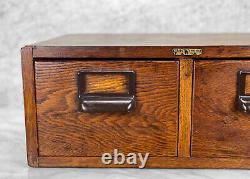 Antique Globe Wernicke Quartersawn Oak 2-Drawer Card Catalog Library Cabinet