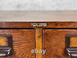 Antique Globe Wernicke Quartersawn Oak 2-Drawer Card Catalog Library Cabinet