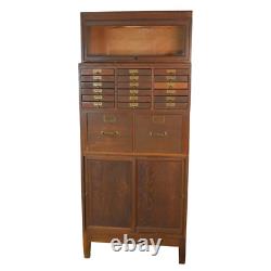 Antique Globe Wernicke Stacking Oak File Cabinet Bookcase Cupboard #19585