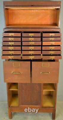 Antique Globe Wernicke Stacking Oak File Cabinet Bookcase Cupboard #19585
