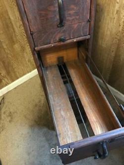 Antique Globe Wernicki Tilt-Front Oak File Cabinet