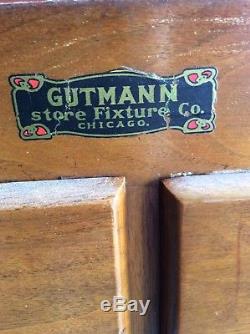 Antique Gutmann Apothecary Pharmacy Cabinet Showcase Bar Back General Store 13