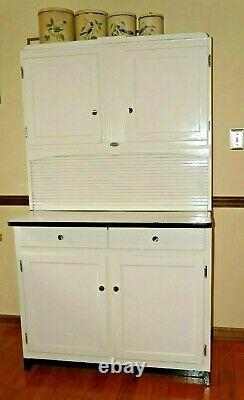 Antique HOOSIER Rolltop Cabinet withOriginal Flour Bin, Sifter and Bread Box