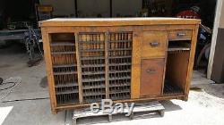 Antique Hamilton Manufacturing Printers Cabinet. With Granite Top