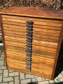 Antique Hamilton Printers Type Cabinet Huge. 20 drawers. Restored