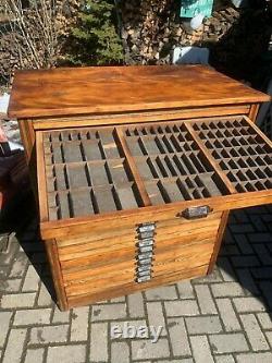 Antique Hamilton Printers Type Cabinet Huge. 20 drawers. Restored