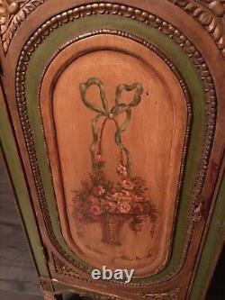 Antique Hand Painted Cabinet Console
