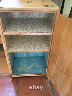 Antique Hand painted Footed Medicine Cabinet 26 T