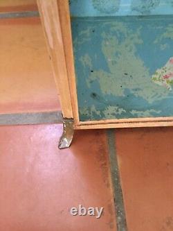 Antique Hand painted Footed Medicine Cabinet 26 T