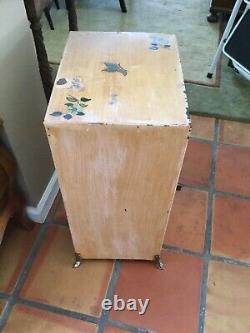 Antique Hand painted Footed Medicine Cabinet 26 T