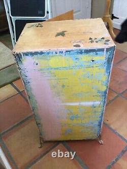 Antique Hand painted Footed Medicine Cabinet 26 T