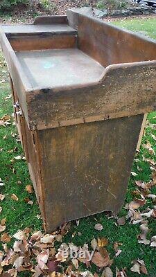 Antique Handmade Pine Dry Sink Cabinet Copper Basin 37H x 45W, Great PA piece