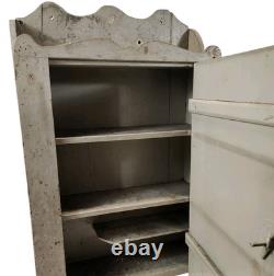 Antique Hanging Rustic Mirror Medicine Storage Cabinet Painted Hand Made
