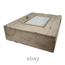 Antique Hanging Rustic Mirror Medicine Storage Cabinet Painted Hand Made