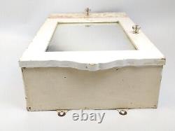 Antique Hanging Wall Mirror Cupboard Wood Medicine Cabinet withDrawer White Shabby