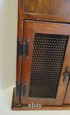 Antique Hanging Wall Shelf Medicine Cabinet Carved 32 Tall