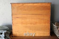 Antique Hardware Cabinet 9 Drawer oak Apothecary Vintage Wood Cubby tool box