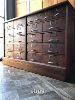 Antique Hardware Store Cabinet, 22 Drawer Oak Apothecary Multi Drawer Cabinet
