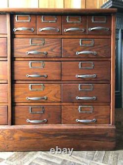Antique Hardware Store Cabinet, 22 Drawer Oak Apothecary Multi Drawer Cabinet
