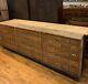 Antique Hardware Store Counter Work Station Cabinet 75 Drawers Storage File